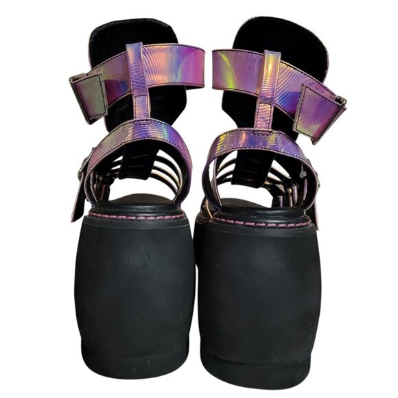Dolls Kills Club Exx Intergalactic Love Iridescent Platform Sandals 9 Chunky Y2K - Picture 3 of 13